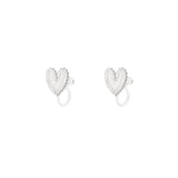Heart Clip Oorbellen Zilverkleurig