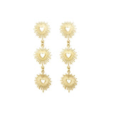 Heart Fireworks Earrings Gold