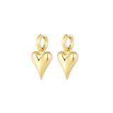 Heart Pendant Large Earrings Gold