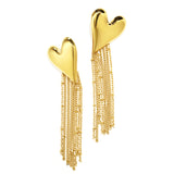 Heartbeat Chain Oorbellen Goudkleurig