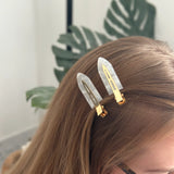 Haarclip Set Creaseless Golden Glitter Flake