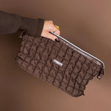 Make-up Tas Expandable Quilted Chocolate