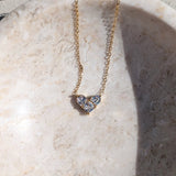 Nice Diamond Heart Ketting Goudkleurig