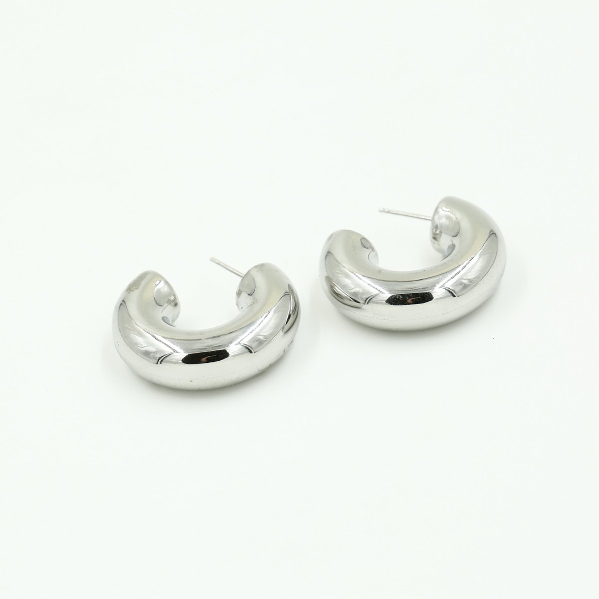 Chunky Rounds Oorbellen Zilverkleurig