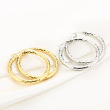 Large Hoop Engraved Earrings Silver