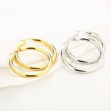 Thick Shiny Hoops Oorbellen Goudkleurig