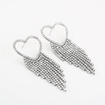 Strass Heart Oorbellen Zilverkleurig