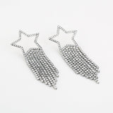 Strass Star Oorbellen Zilverkleurig