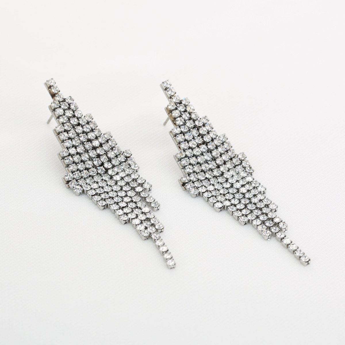 Strass Party Oorbellen Zilverkleurig