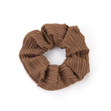Coffee Brown Ribbed Scrunchie