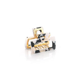 Hair clip Gold Small White/Black