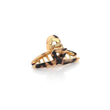 Hair clip Elegant Swirl Gold Beige/Black Small