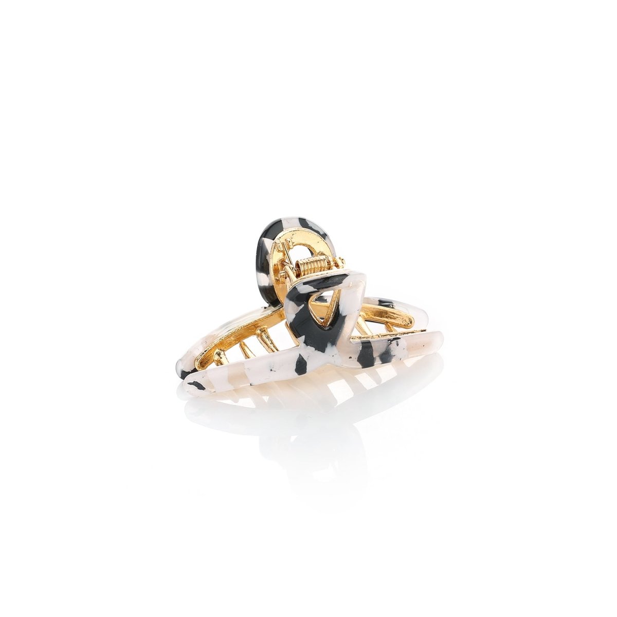 Haarklem Elegant Swirl Goudkleurig Black White Small