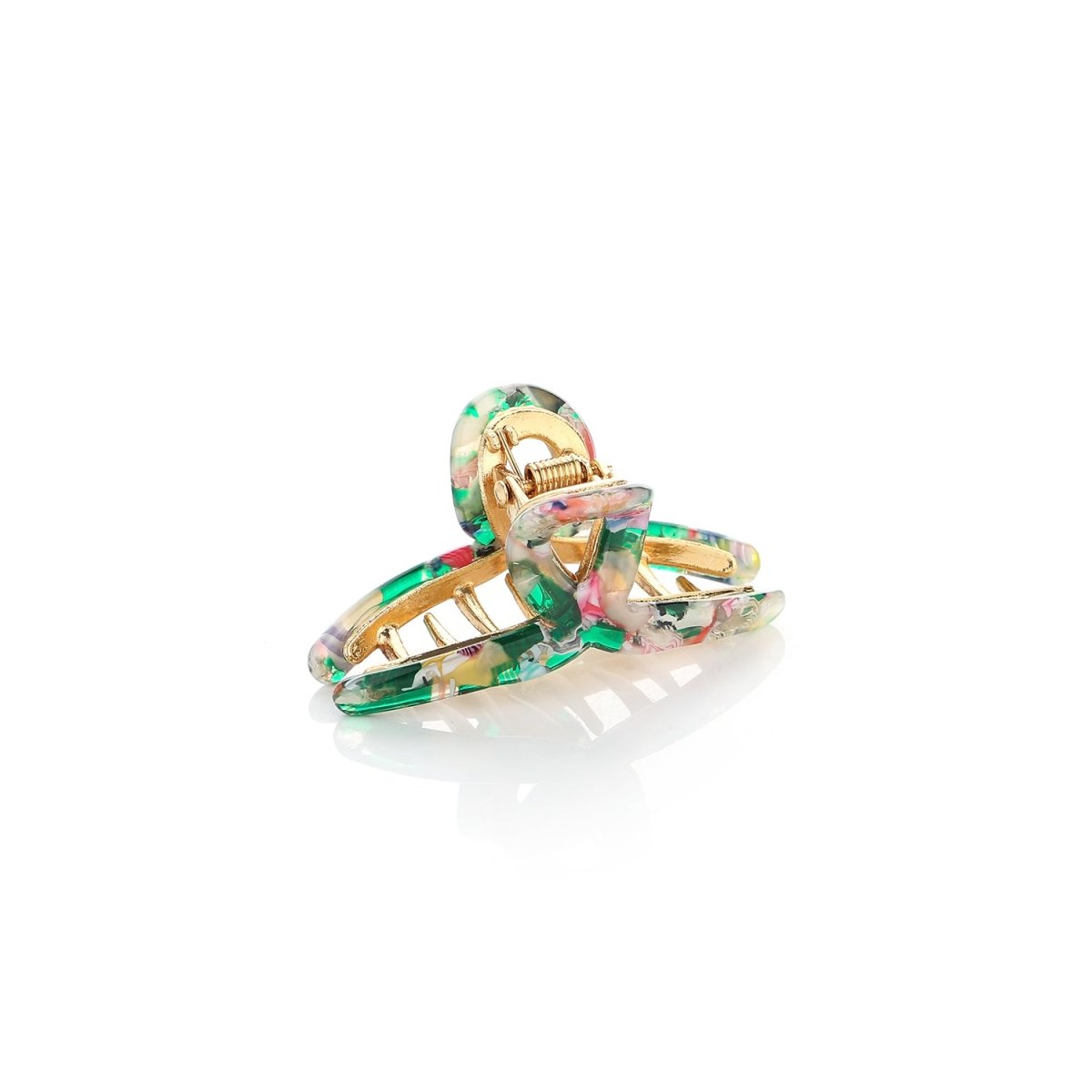 Haarklem Elegant Swirl Goudkleurig groen Small