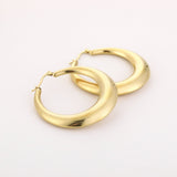 Elegant Brushed Hoops Oorbellen Goudkleurig