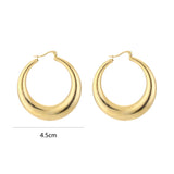 Elegant Brushed Hoops Oorbellen Goudkleurig