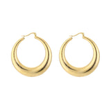 Elegant Brushed Hoops Oorbellen Goudkleurig