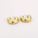 Small Thick Brushed Hoops Oorbellen Goudkleurig