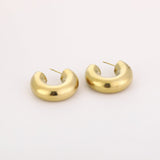 Small Thick Brushed Hoops Oorbellen Goudkleurig