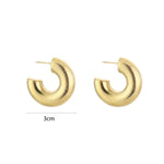 Small Thick Brushed Hoops Oorbellen Goudkleurig