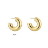 Small Thick Brushed Hoops Oorbellen Goudkleurig