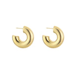 Small Thick Brushed Hoops Oorbellen Goudkleurig