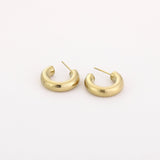 Small Brushed Hoops Oorbellen Goudkleurig