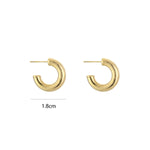 Small Brushed Hoops Oorbellen Goudkleurig