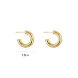 Small Brushed Hoops Oorbellen Goudkleurig