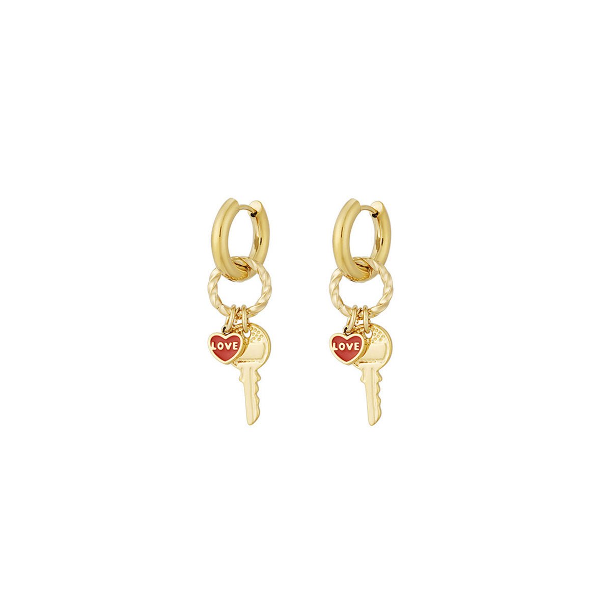 Key to Love Oorbellen Goudkleurig