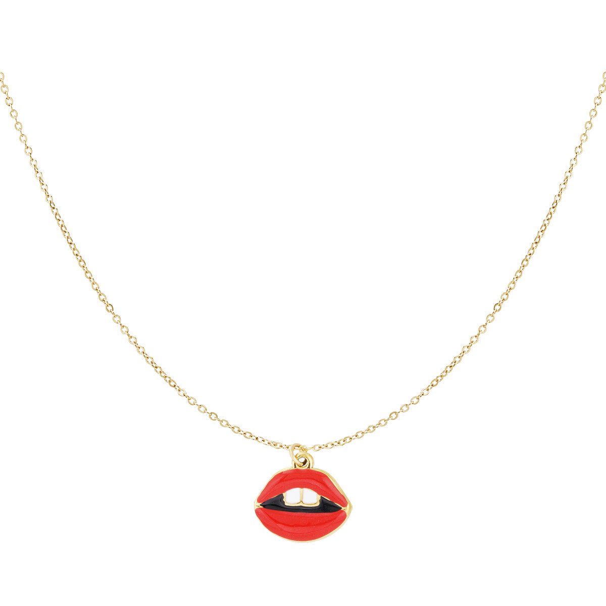 Kiss my Lips Ketting Goudkleurig