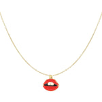 Kiss my Lips Ketting Goudkleurig