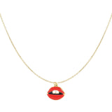 Kiss my Lips Ketting Goudkleurig