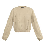 Knitted Sweater Open Parts Soft Brown
