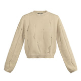 Knitted Sweater Open Parts Soft Brown