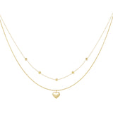 Layered Hearts Ketting Goudkleurig