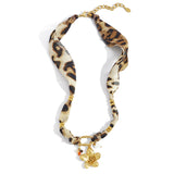 Leopard & Flower Ketting Goudkleurig