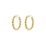 Luxe Twisted Hoops Clip Oorbellen Goudkleurig