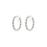 Luxe Twisted Hoops Clip Oorbellen Zilverkleurig