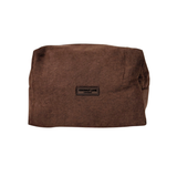 Make-up Tas Faux Suède Chocolate voorkant - Mae Lilly