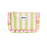 Make-up Tas Lime Pink Stripes & Ruches