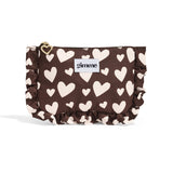 Make-up Tas Ruffle Brown Hearts