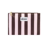 Make-up Tas Thin Stripes Brown Pink