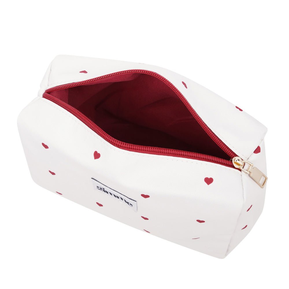 Make - up Bag Hearts White
