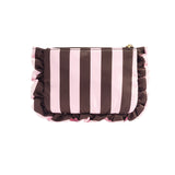 Make-up Tas Pink Brown Stripes & Ruches