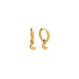 Mini Moon Earrings Gold