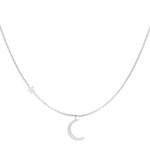 Moon & Star Ketting Zilverkleurig