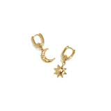 Moon and Star Oorbellen Goudkleurig