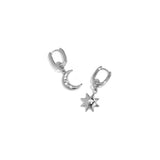 Moon and Star Oorbellen Zilverkleurig