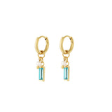 Ocean Spark Baby Blue Oorbellen Goudkleurig